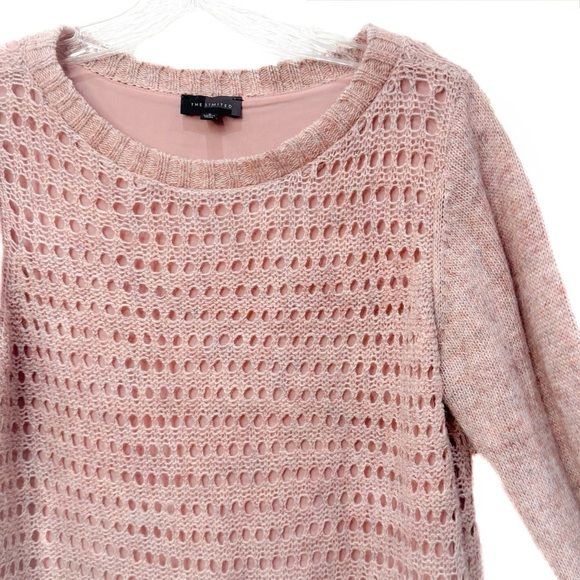 The Limited Women's Marled Pink Wool Blend Knit layered sweater ❤️ - Picture 3 of 7